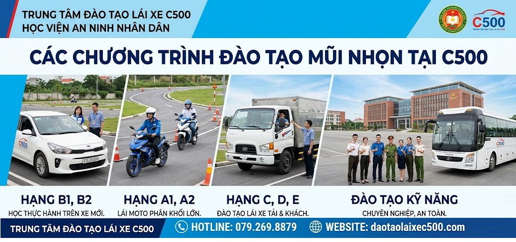 Trung tâm đào tạo lái xe C500